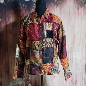 Chico's size 0 fall patchwork jacket, stunning! Long sleeve